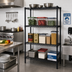 Thumbnail image #2 for Quantum Black Epoxy Antimicrobial Wire Shelving Starter Kit, 30