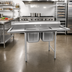 Thumbnail image #2 for Two-Compartment 304 Stainless Steel Commercial Sink with 24 x 24 x 13-1/2 Inch Bowls