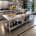 Thumbnail image #2 for Sapphire 108-Inch Stainless Steel Flat-Top Cocktail Station Work Table with Undershelf