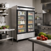 Thumbnail image #2 for Atosa Two-Section Glass Door Refrigerator Merchandiser, 44.8 Cu. Ft., Bottom-Mount Self-Contained, Stainless Steel