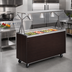 Thumbnail image #2 for Vollrath 2-Series Affordable Portable 4-Pan Non-Refrigerated Mobile Cold Food Station with Buffet Breath Guard, Lights, and Cherry Woodgrain Solid Base, 60 Inch