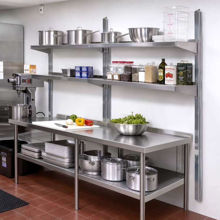 Product image #2 for Eagle Group 156-Inch Aluminum Standard Wall-Mounted Cantilevered Shelving Upright