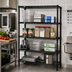 Thumbnail image #2 for Quantum Black Epoxy 4-Shelf Wire Shelving Starter Kit, 72