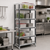 Thumbnail image #2 for Cambro Camshelving Elements XTRA 5-Tier Stationary Starter Polymer Shelving Unit, 21-Inch Deep x 24-Inch Wide x 84-Inch High, Speckled Gray