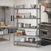Thumbnail image #2 for Eagle Group Valu-Master 5-Tier Stationary Starter Wire Shelving Unit, 36W x 21D x 74H, Pewter Gray Epoxy Coated