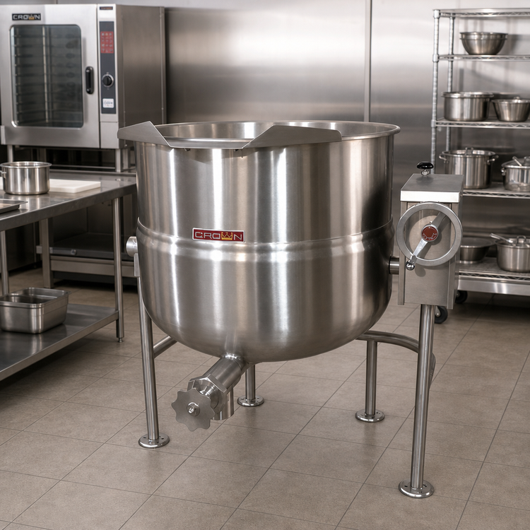 Product image #2 for Crown DLT-100 Direct Steam Tilting Kettle, 100 Gallon Capacity, 2/3 Jacket