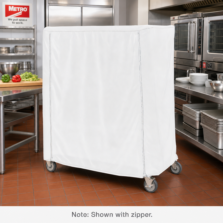 Product image #2 for Metro Queen Mary & Banquet Cart Cover, 48 x 24 x 54 Inch, White Uncoated Knitted Polyester