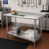 Thumbnail image #2 for Advance Tabco 30-Inch Square Stainless Steel Work Table with 1-1/2-Inch Rear Splash and Galvanized Undershelf