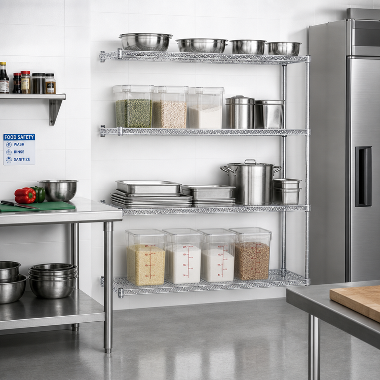 Product image #2 for Eagle Group 4-Tier Chrome-Plated Wire Add-On Shelving Unit, 72" x 24" x 63"