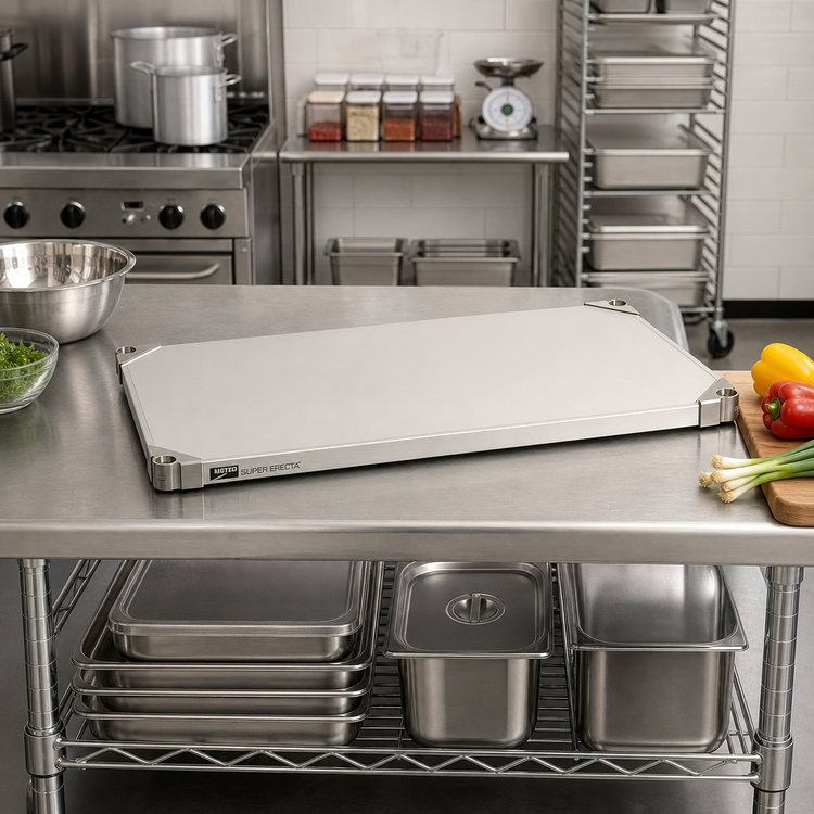 Product image #2 for Metro Super Erecta 24 in. x 24 in. Solid 304 Stainless Steel Shelf, Autoclavable/Cart-Washable