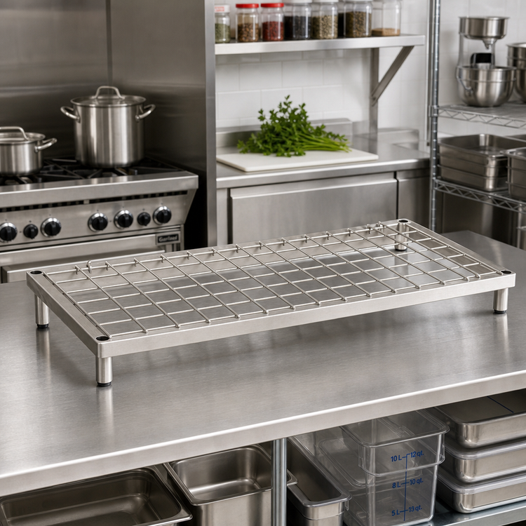 Product image #2 for 60-Inch x 24-Inch Stainless Steel Dunnage Shelf with Removable Wire Mat Assembly