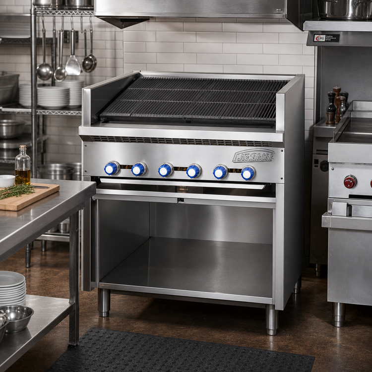 Product image #2 for Steakhouse IABF-72 72-Inch Gas Floor Model Charbroiler with Cast Iron Radiants