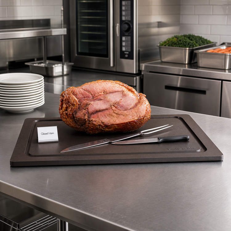 Product image #2 for TableCraft Versa-Tile Natural Richlite Solid Single-Well Carving Station Template, 21-5/8" x 13-1/2"