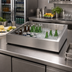 Thumbnail image #2 for Atlas Metal Marche Style Countertop Insulated Ice Pan, 24 x 48 Inches, 304 Stainless Steel