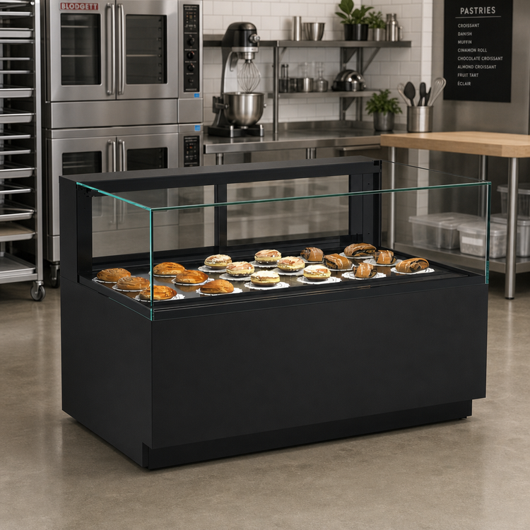 Product image #2 for Structural Concepts Reveal® Freestanding Full-Service Non-Refrigerated Pastry Display Case with Rear Sliding Doors