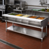 Thumbnail image #2 for Advance Tabco Triumph Supreme 5-Well LP Gas Water Bath Hot Food Table with Cutting Board and Open Base