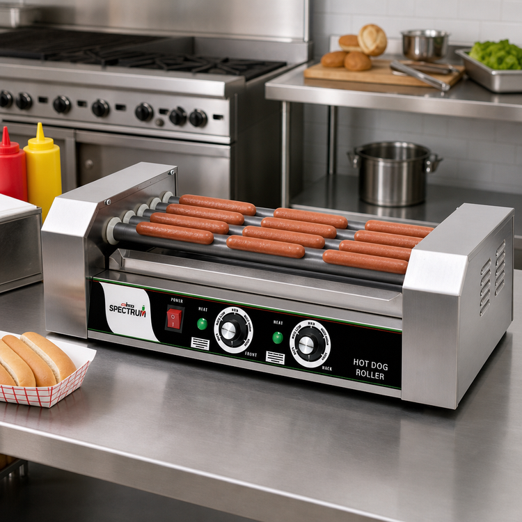 Product image #2 for Spectrum RollsRight Countertop 5-Roller Hot Dog Roller Grill, 12 Hot Dog Capacity