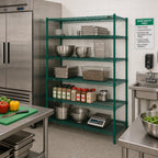 Thumbnail image #3 for Metro Super Erecta 5AN547K3 Add-On Wire Shelving Unit, 42W x 24D x 74H, 5 Shelves, Green Epoxy Finish