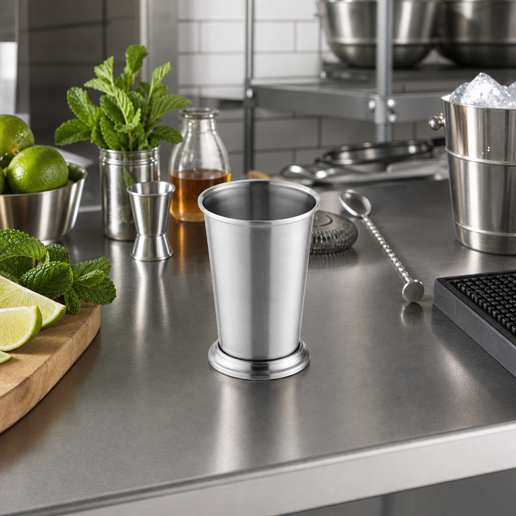 Product image #2 for American Metalcraft 11 oz Brushed Stainless Steel Mint Julep Cup