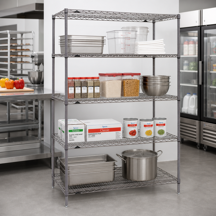 Product image #2 for Metro Super Erecta 42"W x 21"D x 74"H 4-Shelf Wire Starter Shelving Unit