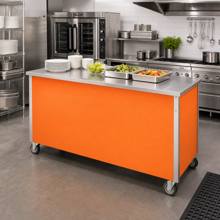 Product image #2 for Vollrath 4-Series Signature Server® Stainless Steel Utility Serving Counter, 74"W x 28"D x 34"H, Enclosed Base