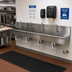 Thumbnail image #2 for Advance Tabco 4-Station 96-Inch Wall Mounted Hand Wash Sink with Knee Valves and Tubular Supports