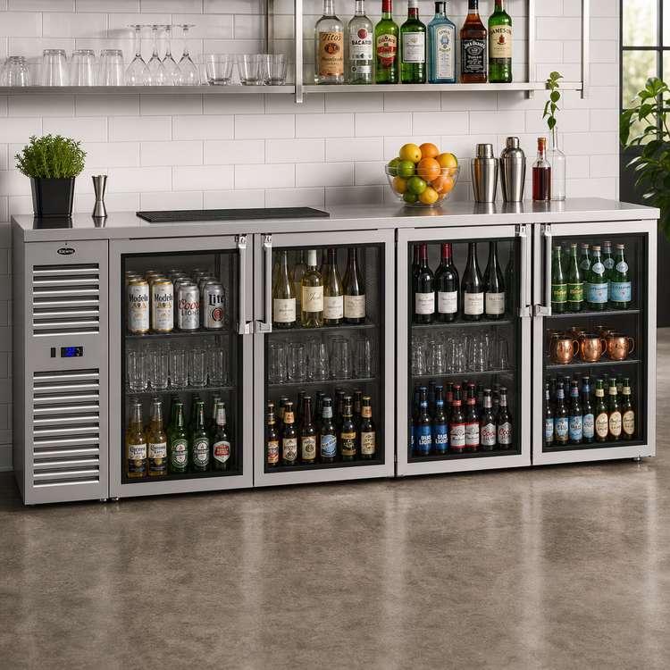 Product image #2 for Krowne 108-Inch Four-Section Self-Contained Refrigerated Back Bar Storage Cabinet