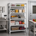 Thumbnail image #3 for Cambro Camshelving Premium Series 5-Tier Stationary Starter Unit, 21-Inch Deep x 42-Inch Long x 64-Inch High, Vented Shelves, Speckled Gray