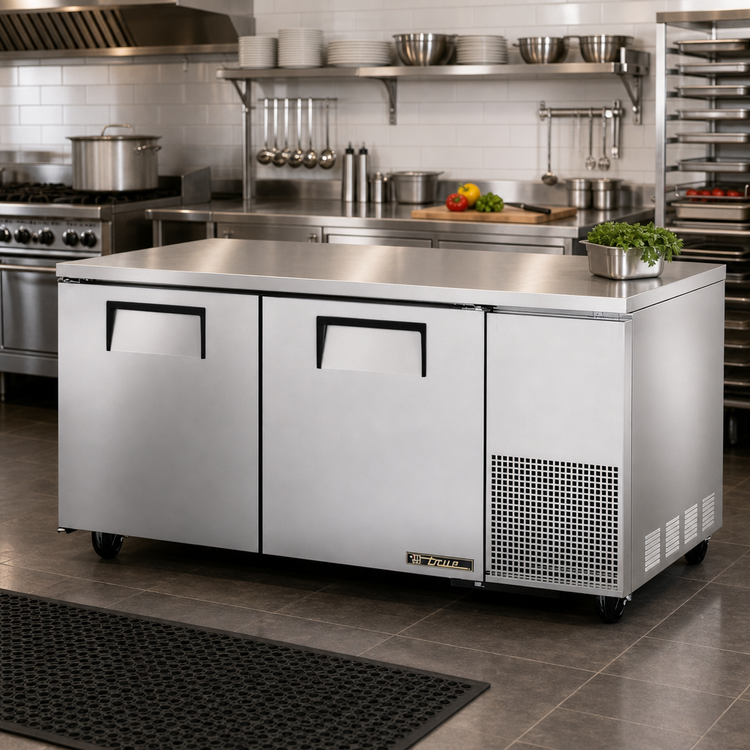 Product image #2 for True TUC-67-HC 2-Section Deep Undercounter Solid Door Refrigerator, 67-1/4 Inches Wide, Stainless Steel