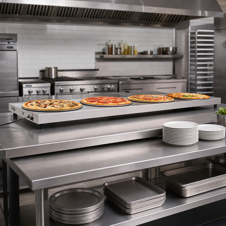 Product image #2 for KoolMore 72-Inch Commercial Warming Shelf with Marine Edge, 304 Stainless Steel, 120V