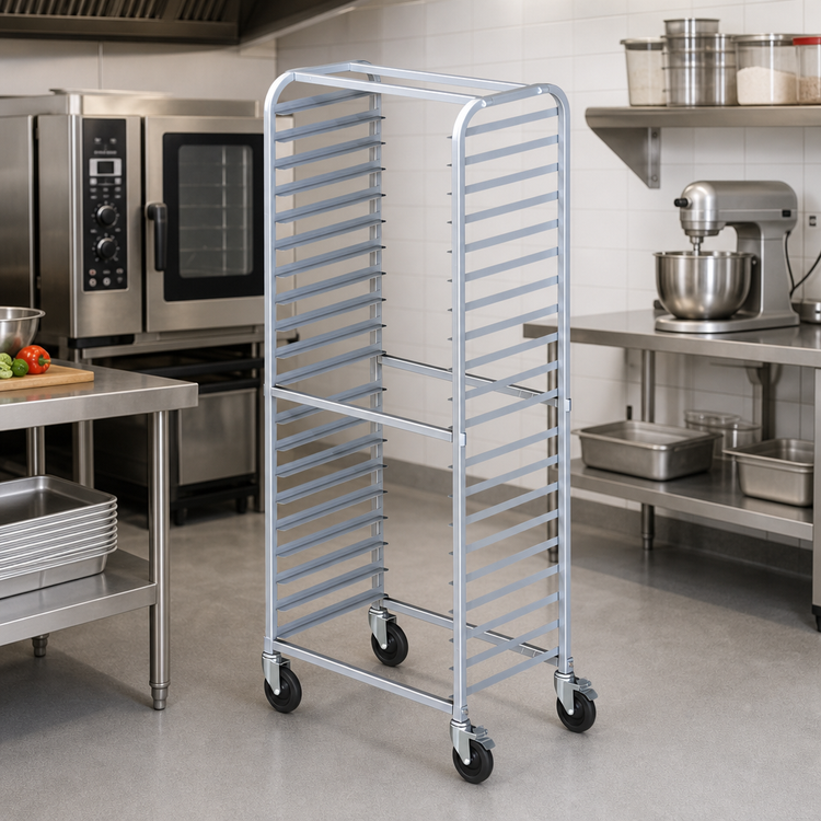 Product image #2 for Winco Mobile Side-Load Aluminum Sheet Pan Rack, 20 Full-Size Pan Capacity
