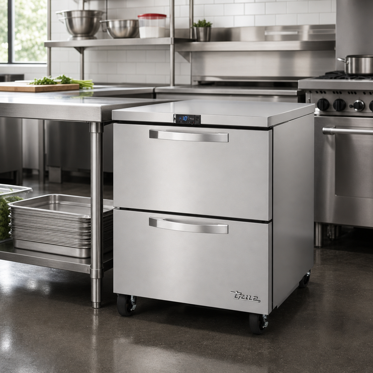 Product image #2 for True SPEC SERIES One-Section Undercounter Freezer with 2 Drawers, Stainless Steel Top, -10°F
