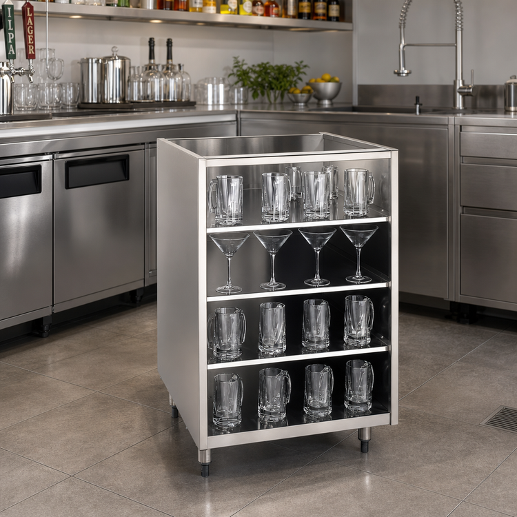 Product image #2 for Krowne Royal Series Underbar Glass Storage Cabinet, 24 Inch Wide, 3 Shelves, No Top