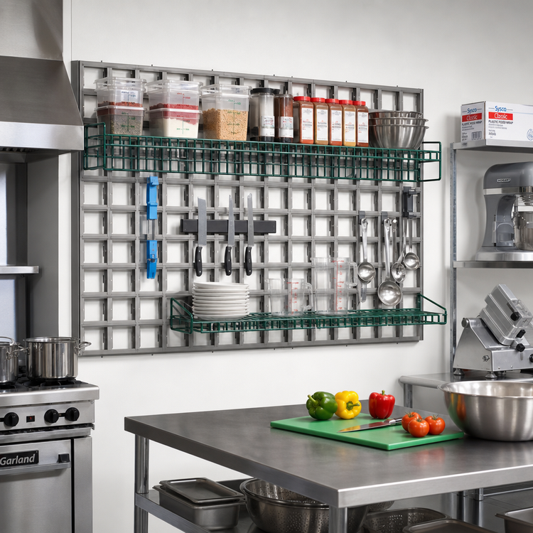 Product image #2 for WalStor 36"W x 18"D Wall Grid Shelf for Modular Wall System, Valu-Gard Green Epoxy