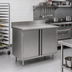Thumbnail image #2 for Eagle Group Spec-Master 84-Inch Stainless Steel Enclosed Work Table Cabinet Base with Hinged Doors, 24-Inch Deep, 4-1/2-Inch Backsplash