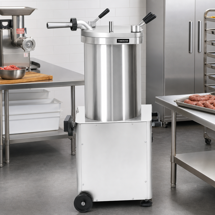 Product image #2 for Trento Automatic Vertical Hydraulic Piston Sausage Stuffer, 95 lb. Capacity, Stainless Steel