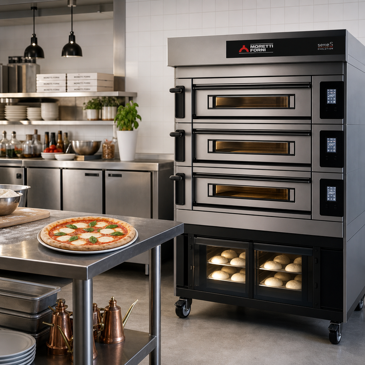 Product image #2 for Moretti Forni serieS Evolution S105E 3-Deck Electric Pizza Deck Oven with Proofer