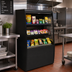 Thumbnail image #2 for Federal Industries Vision Series Non-Refrigerated Self-Serve High Profile Merchandiser, 24 Inch Wide x 33 Inch Deep x 60 Inch High, Black, Curved Ends