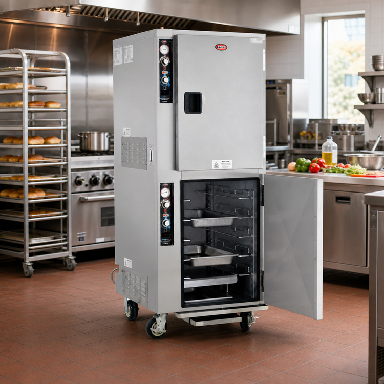 Product image #2 for FWE PH-1826-7-7 Split Cavity Mobile Proofer / Heated Holding Cabinet, Full Height, 27-1/4 Inch Wide