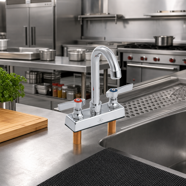 Product image #2 for Vollrath 2612 Gooseneck Deck Mounted Bar Faucet, 4-Inch Centers