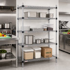 Thumbnail image #2 for Eagle Group EAGLEbrite F2QA2-74-1860Z 4-Tier Stationary Starter Wire Shelving Unit, 60W x 18D x 74H, Zinc Finish
