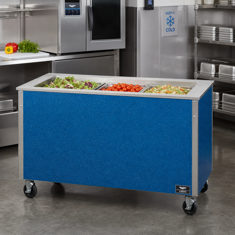 Product image #3 for Vollrath 4-Series Signature Server Stainless Steel Ice-Cooled Cold Food Station, 3-Pan, 46-Inch W x 28-Inch D x 27-Inch H