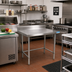 Thumbnail image #2 for BK Resources 30 Inch x 30 Inch 18 Gauge Stainless Steel Open Base Work Table with 5 Inch Backsplash