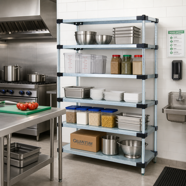 Product image #2 for Quantum 42-Inch W x 24-Inch D x 63-Inch H Stationary Solid Shelving Starter Kit with 5 Solid Shelves