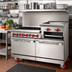 Thumbnail image #2 for American Range 48-Inch Restaurant Gas Range with 4 Open Burners, 24-Inch Raised Griddle/Broiler, and Double Storage Base