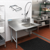 Thumbnail image #2 for 36 Inch Left-to-Right Straight Soiled Dish Table with Pre-Rinse Sink and Galvanized Legs