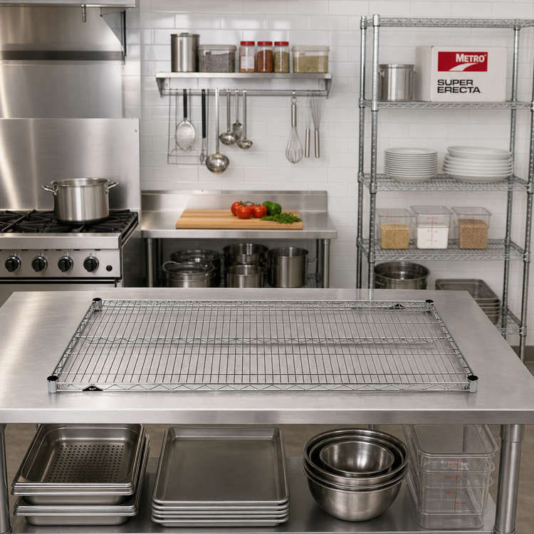 Product image #2 for Metro Super Erecta 42"W x 18"D Stainless Steel Wire Shelf