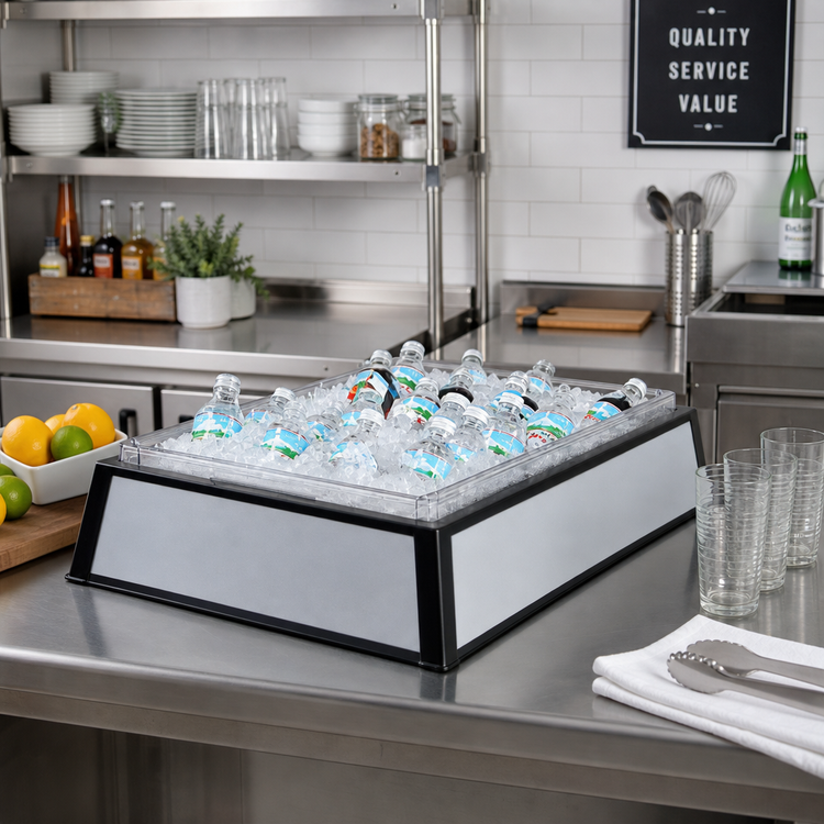 Product image #2 for Cal-Mil Econo-Tuff Insulated Ice Pan Housing with Polycarbonate Pan, 18 x 26 x 6 Inches, Black