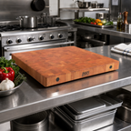 Thumbnail image #2 for John Boos Boos Block CHYBBIT3-2425 End-Grain American Cherry Island Countertop, 24 x 25 x 3 Inches, Flat No-Backsplash