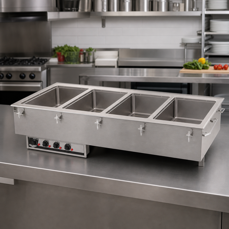 Product image #2 for Vollrath Four-Well Drop-In Electric Hot Food Well with Manifold Drain and Infinite Controls, 240V